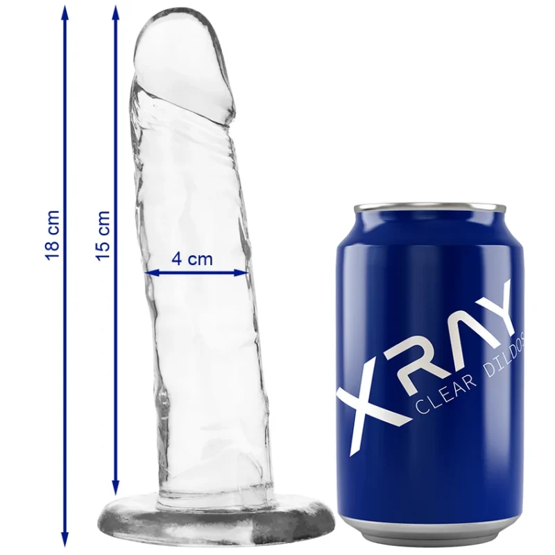 X RAY - Clear Dildo Transparente 18 Cm -O- 4 Cm-