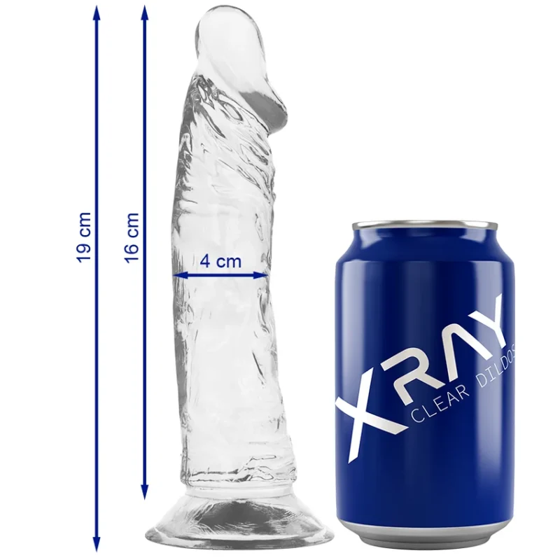 X RAY - Clear Dildo Transparente 19 Cm -O- 4 Cm-
