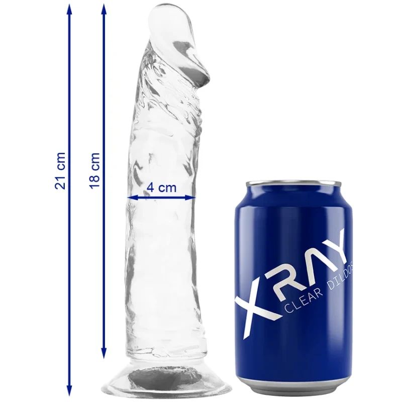 X RAY - Clear Dildo Transparente 21 Cm -O- 4 Cm-