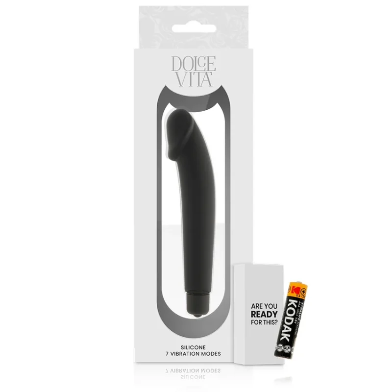 DOLCE VITA - Realistic Vibrador Silicona Negro - Imagen 6