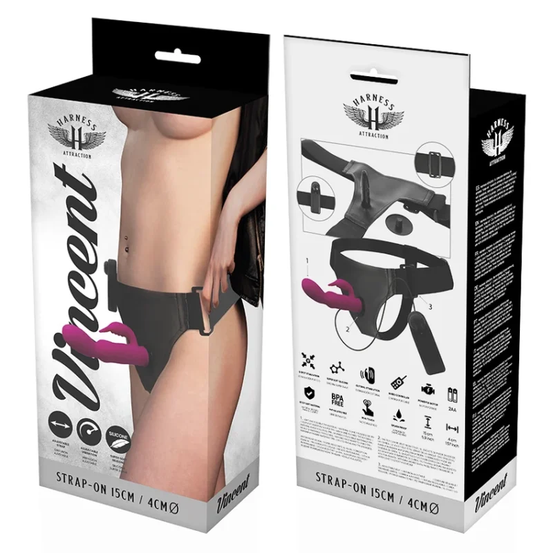 HARNESS ATTRACTION - Rnes Vibrador Rabbit Vincent 15 Cm -O- 4 Cm- - Imagen 8
