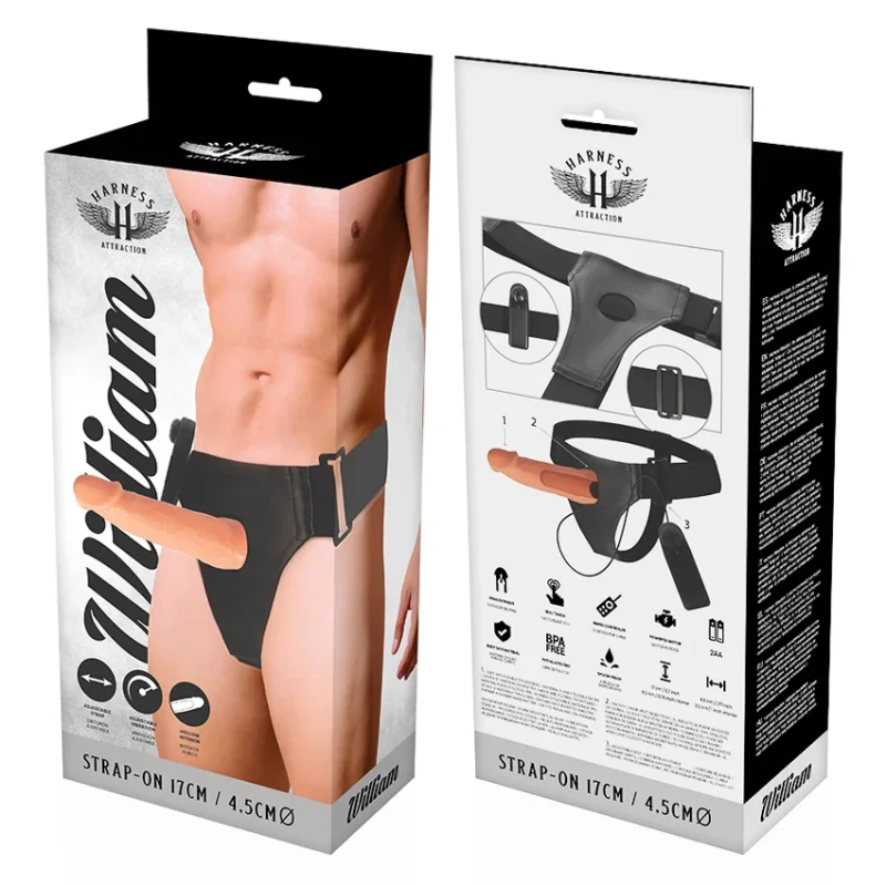 HARNESS ATTRACTION - Rnes Hueco Willian Con Vibrador 17 Cm -O- 4.5 Cm- - Imagen 8