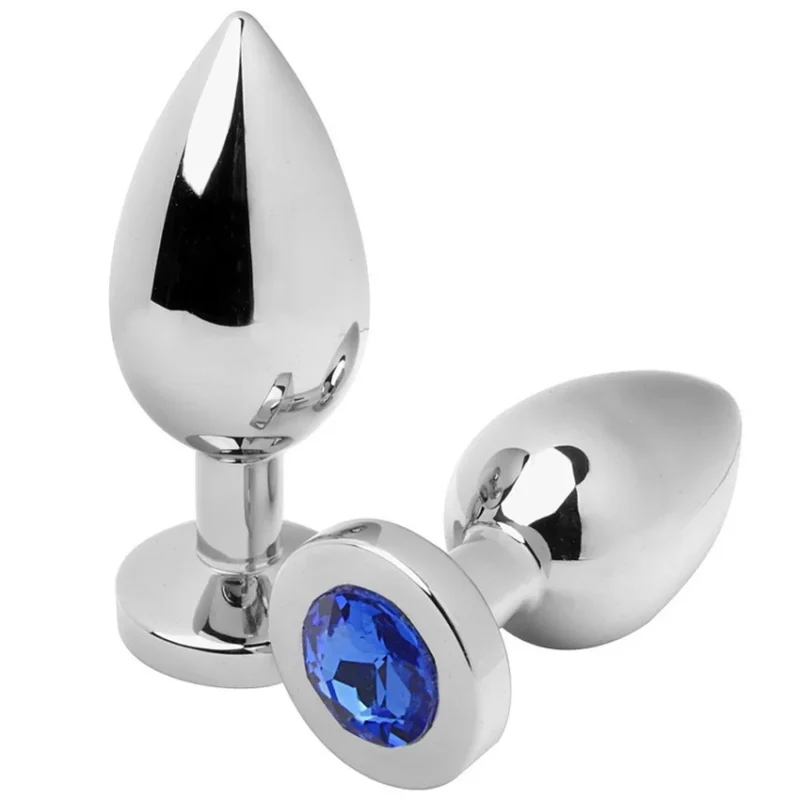 METAL HARD - Anal Plug Diamond Azul Medium 7.62cm