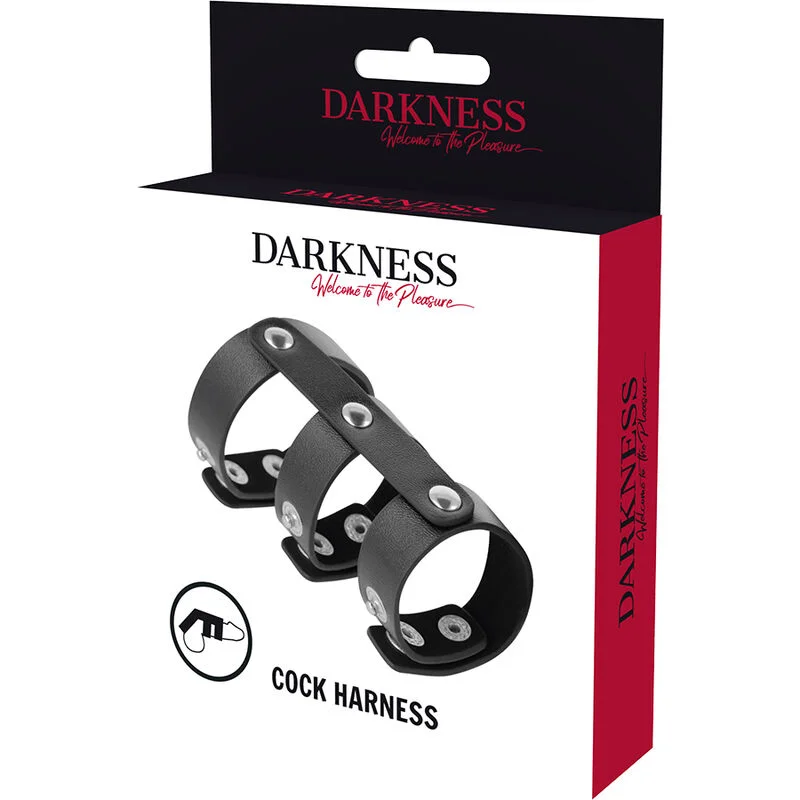 DARKNESS - Anillo Doble Pene Y Testiculos Ajustable Leather - Imagen 6